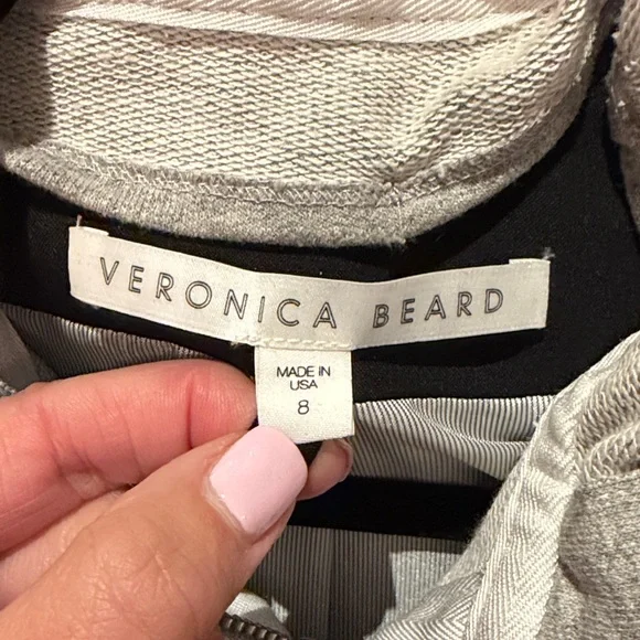 Veronica Beard army blazer with zip-in grey hoodie dickie, size 8 - Picture 4 of 12